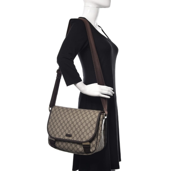 Gucci GG Plus Monogram Double Buckle Flap Messenger Bag - Picture 4 of 11